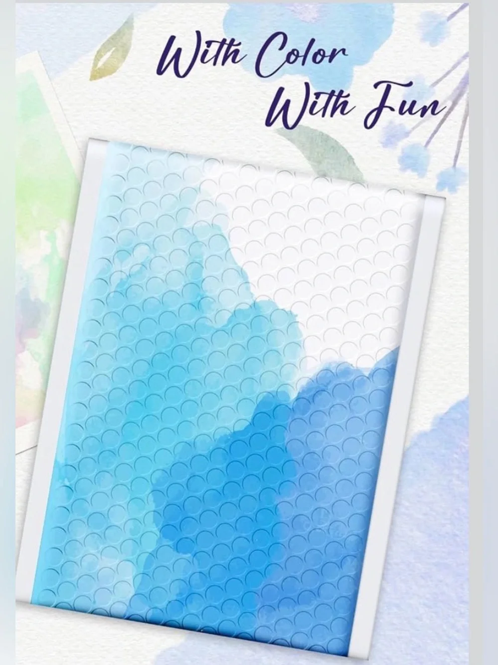 20 Blue Water Color Bubble Mailer Bags 6”x10”